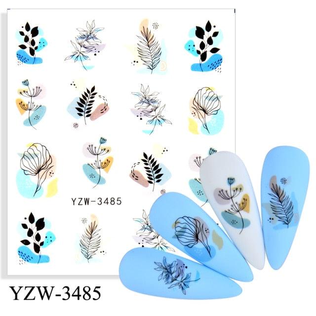 Elegantes Stickers de Uñas 3D con Decal de Agua