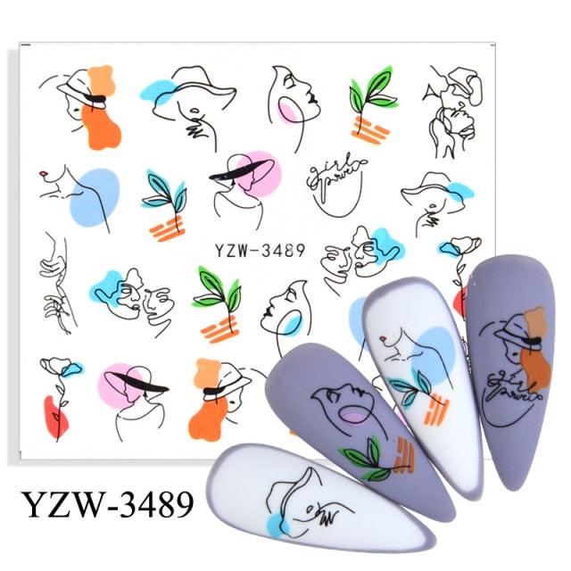 Elegantes Stickers de Uñas 3D con Decal de Agua