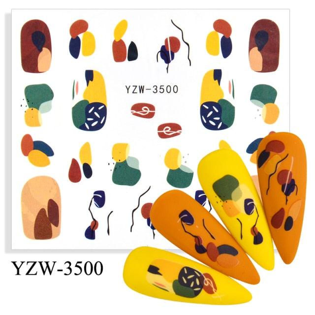 Elegantes Stickers de Uñas 3D con Decal de Agua