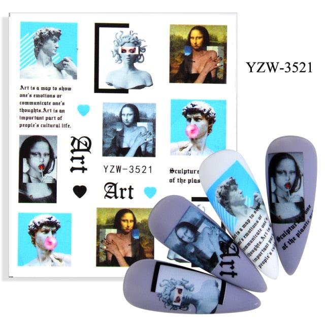 Elegantes Stickers de Uñas 3D con Decal de Agua