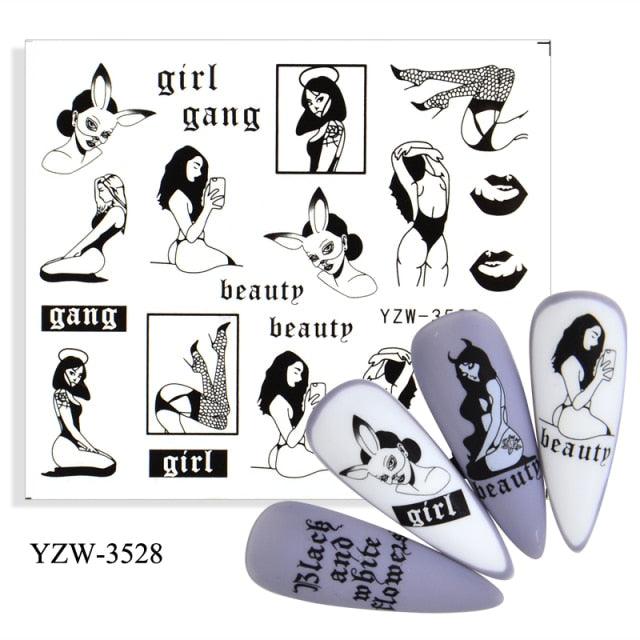Elegantes Stickers de Uñas 3D con Decal de Agua