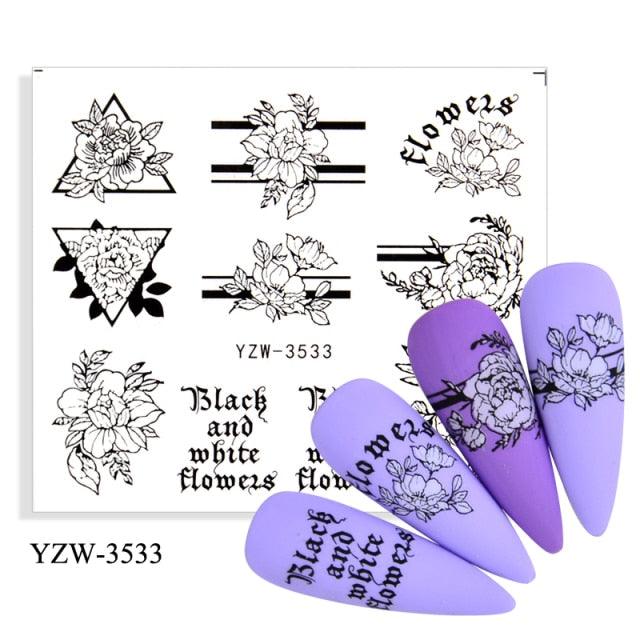 Elegantes Stickers de Uñas 3D con Decal de Agua