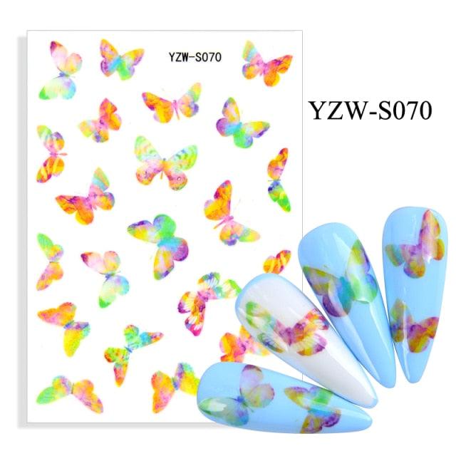 Elegantes Stickers de Uñas 3D con Decal de Agua