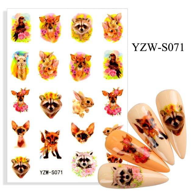 Elegantes Stickers de Uñas 3D con Decal de Agua