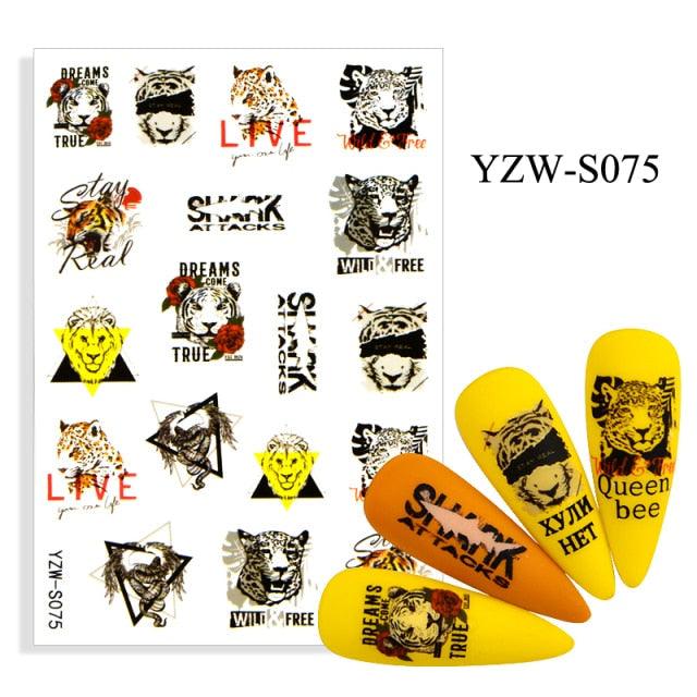 Elegantes Stickers de Uñas 3D con Decal de Agua