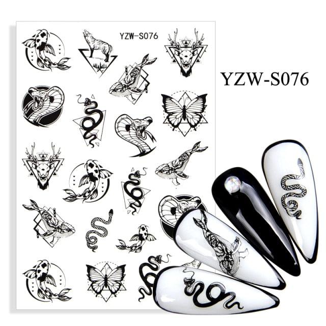 Elegantes Stickers de Uñas 3D con Decal de Agua