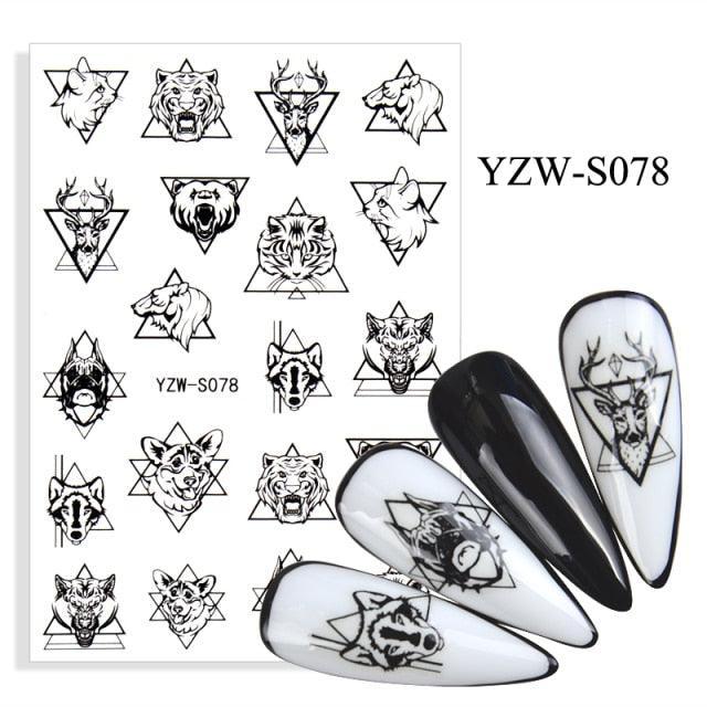 Elegantes Stickers de Uñas 3D con Decal de Agua