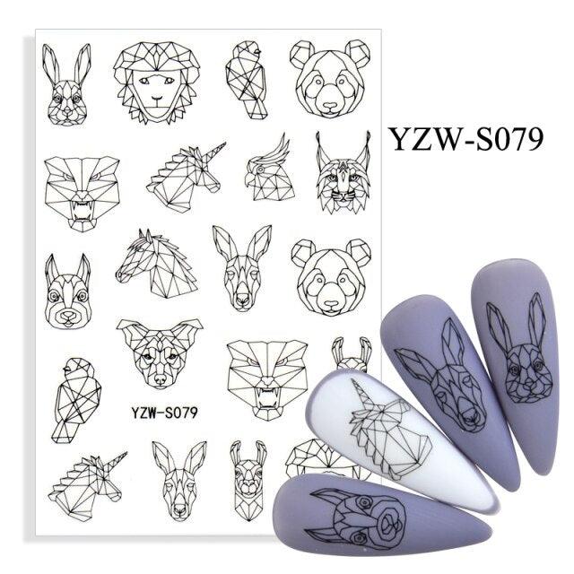 Elegantes Stickers de Uñas 3D con Decal de Agua
