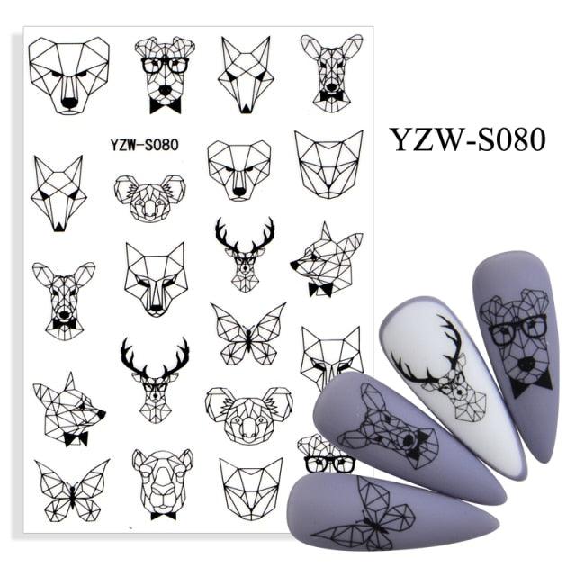 Elegantes Stickers de Uñas 3D con Decal de Agua