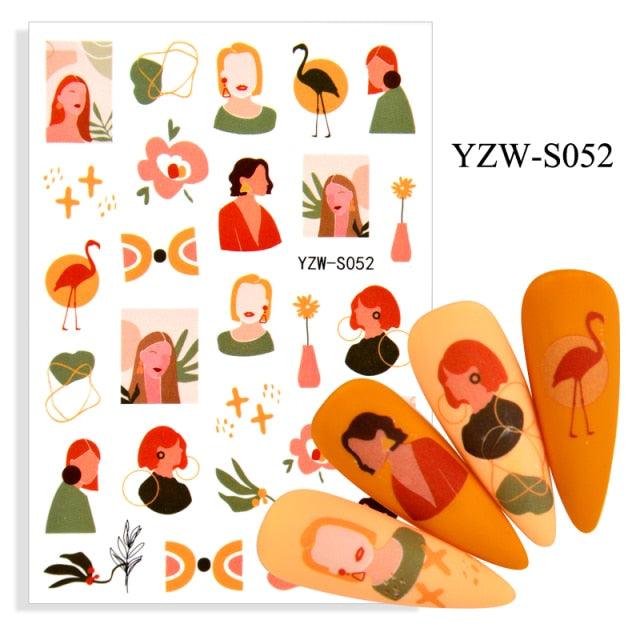 Elegantes Stickers de Uñas 3D con Decal de Agua