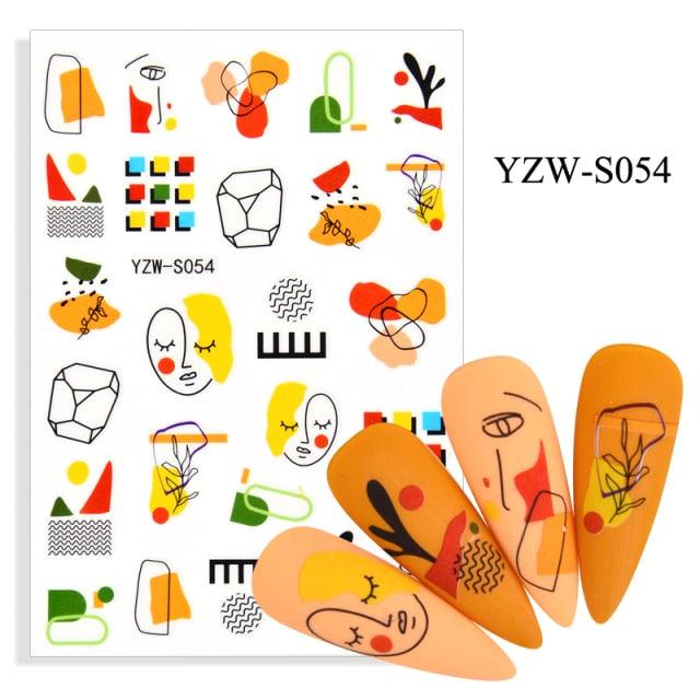 Elegantes Stickers de Uñas 3D con Decal de Agua