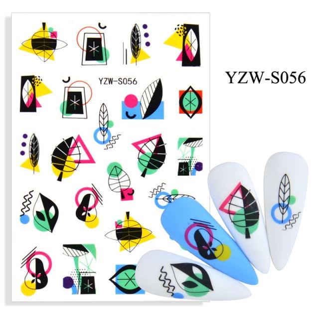 Elegantes Stickers de Uñas 3D con Decal de Agua
