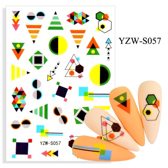 Elegantes Stickers de Uñas 3D con Decal de Agua