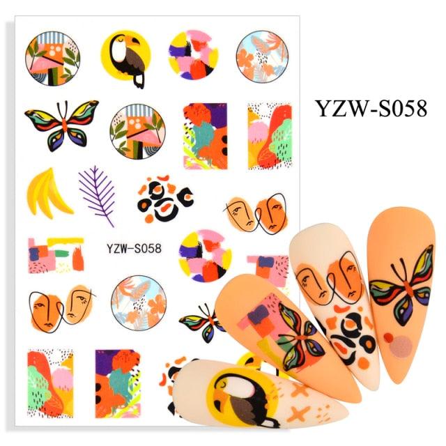 Elegantes Stickers de Uñas 3D con Decal de Agua