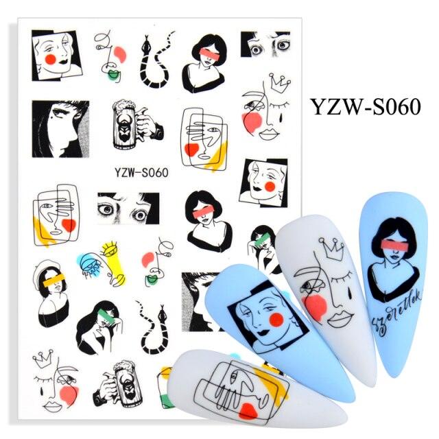 Elegantes Stickers de Uñas 3D con Decal de Agua