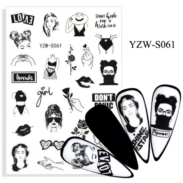 Elegantes Stickers de Uñas 3D con Decal de Agua