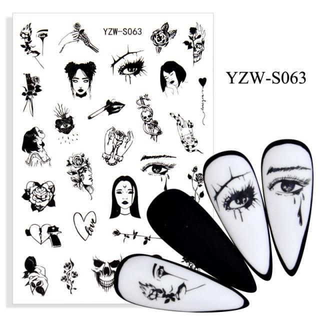 Elegantes Stickers de Uñas 3D con Decal de Agua