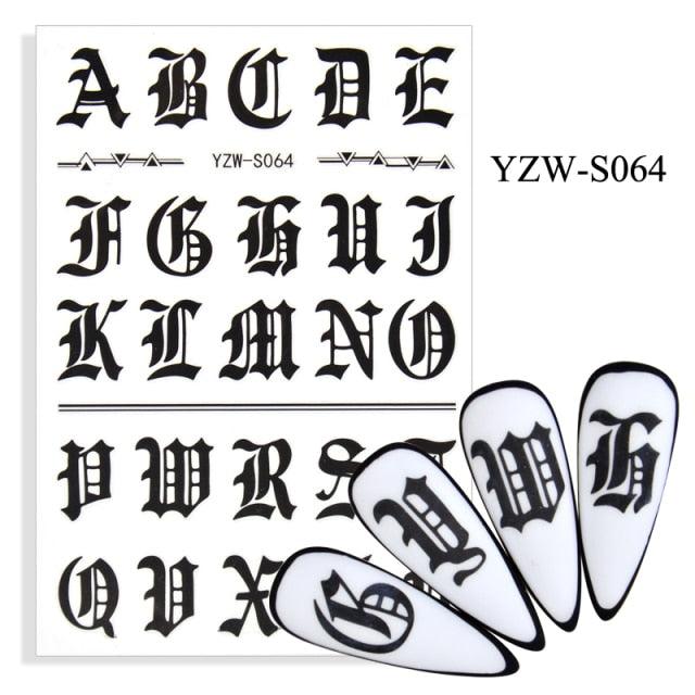 Elegantes Stickers de Uñas 3D con Decal de Agua