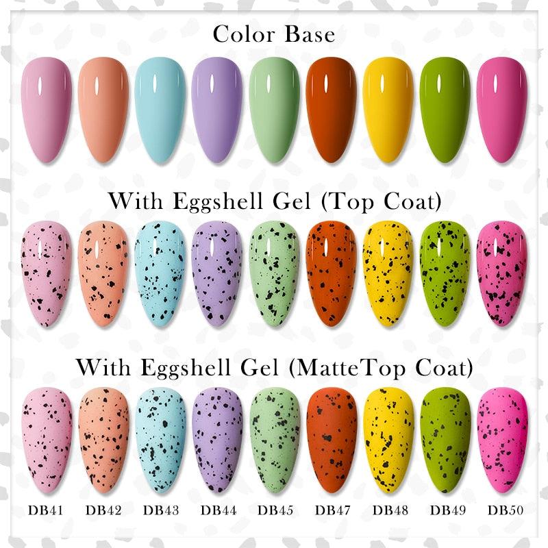 Esmalte de Uñas en Gel Elegante - Diseño Mate Brillante de Huevo