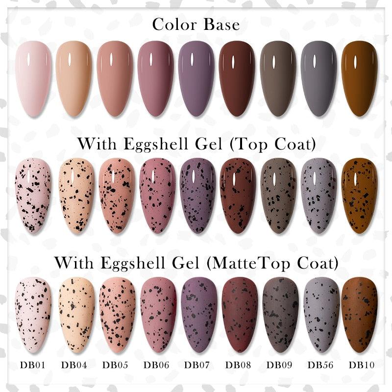 Esmalte de Uñas en Gel Elegante - Diseño Mate Brillante de Huevo
