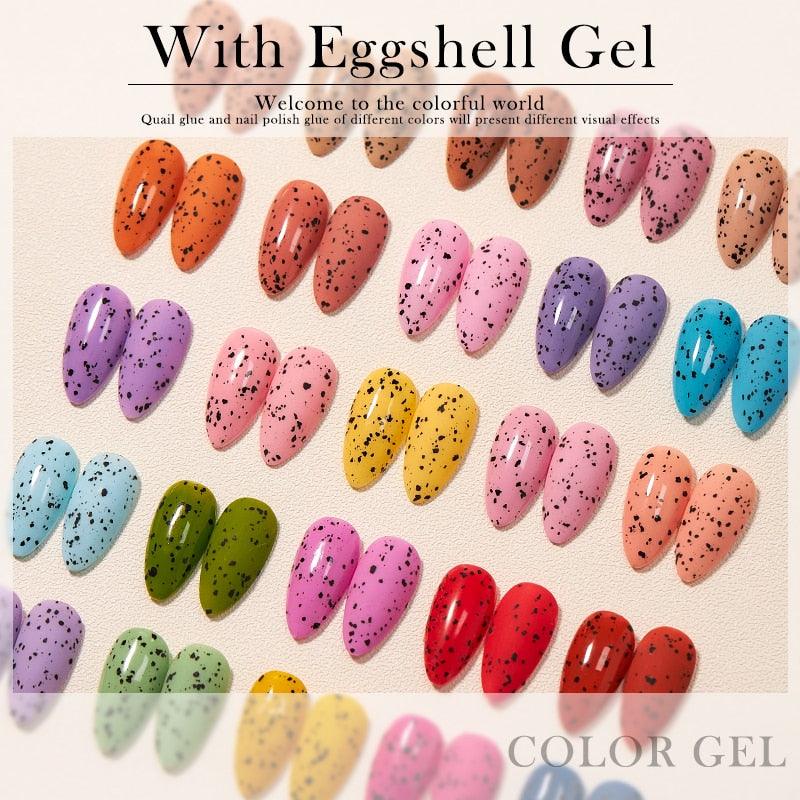 Esmalte de Uñas en Gel Elegante - Diseño Mate Brillante de Huevo