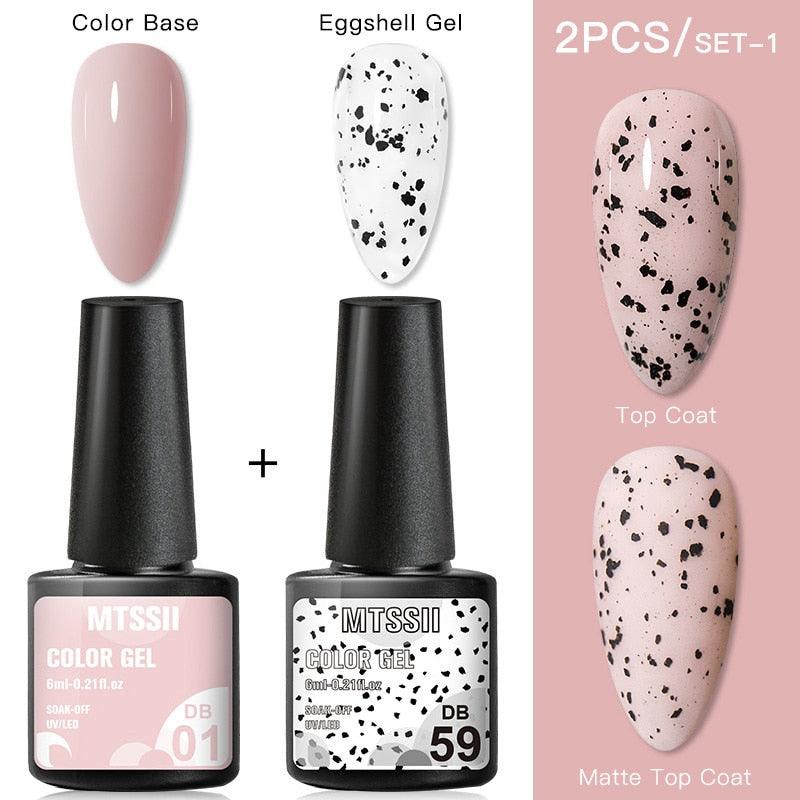 Esmalte de Uñas en Gel Elegante - Diseño Mate Brillante de Huevo