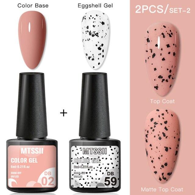 Esmalte de Uñas en Gel Elegante - Diseño Mate Brillante de Huevo