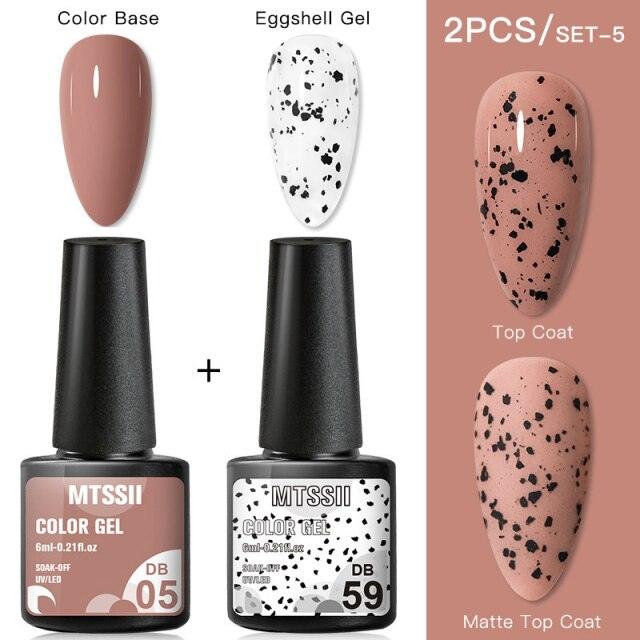 Esmalte de Uñas en Gel Elegante - Diseño Mate Brillante de Huevo