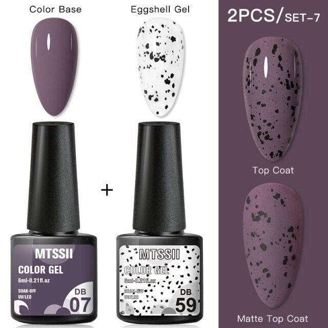 Esmalte de Uñas en Gel Elegante - Diseño Mate Brillante de Huevo