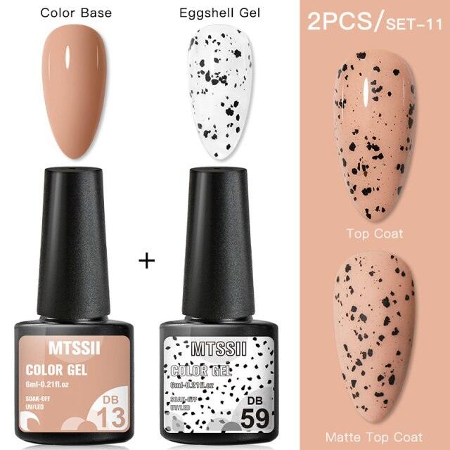 Esmalte de Uñas en Gel Elegante - Diseño Mate Brillante de Huevo