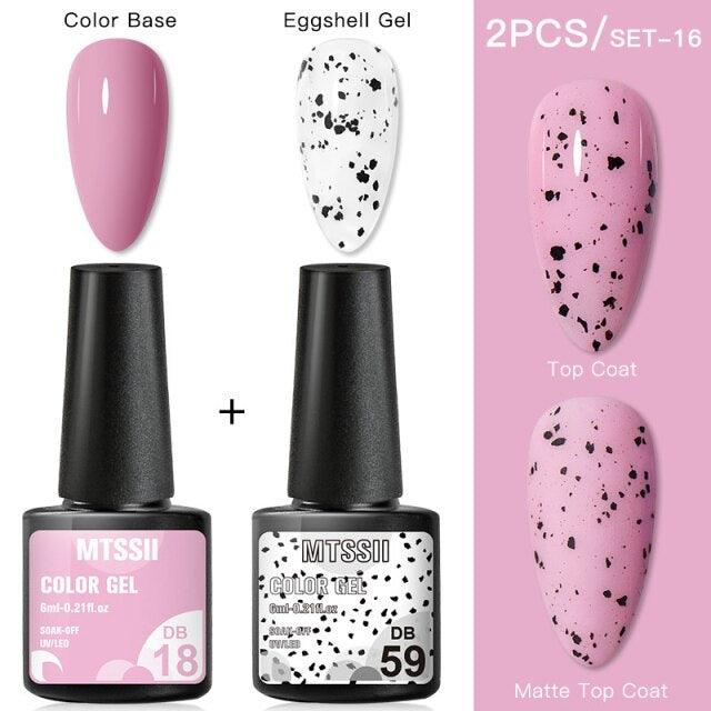 Esmalte de Uñas en Gel Elegante - Diseño Mate Brillante de Huevo