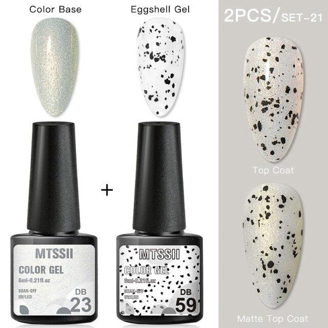 Esmalte de Uñas en Gel Elegante - Diseño Mate Brillante de Huevo