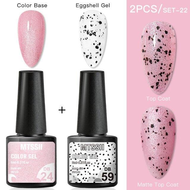 Esmalte de Uñas en Gel Elegante - Diseño Mate Brillante de Huevo