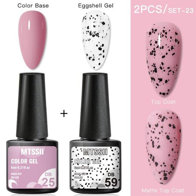 Esmalte de Uñas en Gel Elegante - Diseño Mate Brillante de Huevo