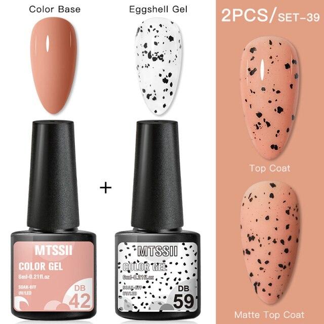 Esmalte de Uñas en Gel Elegante - Diseño Mate Brillante de Huevo