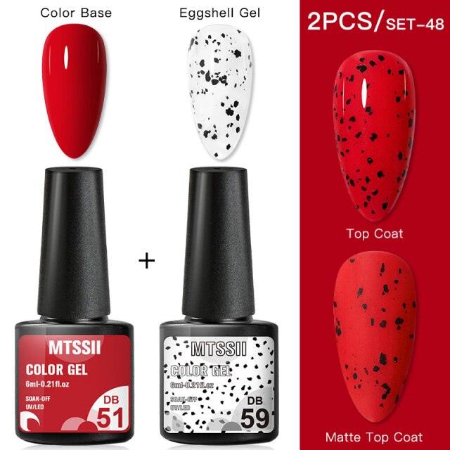Esmalte de Uñas en Gel Elegante - Diseño Mate Brillante de Huevo