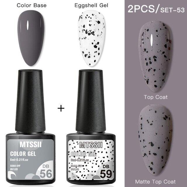 Esmalte de Uñas en Gel Elegante - Diseño Mate Brillante de Huevo