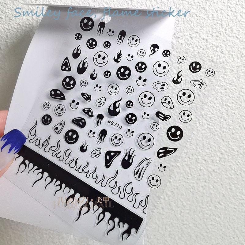 Calcomanías 3D para Uñas Sonrisas Amarillas - Tema de Halloween