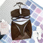Ensemble de bikinis croisés à col halter - Maillots de bain pour femmes
