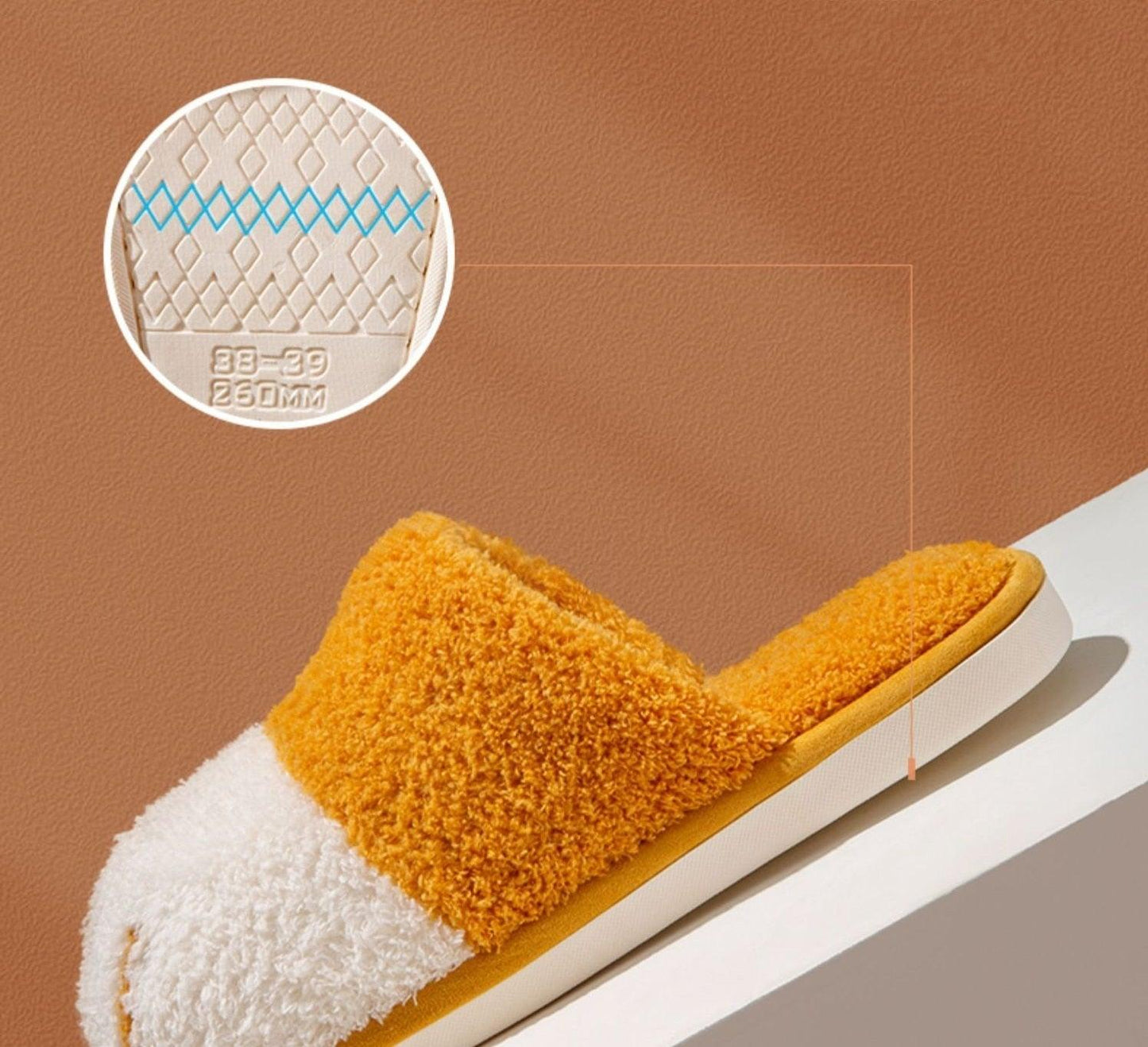 Zapatillas de casa de felpa para mujer - Antideslizantes para interiores