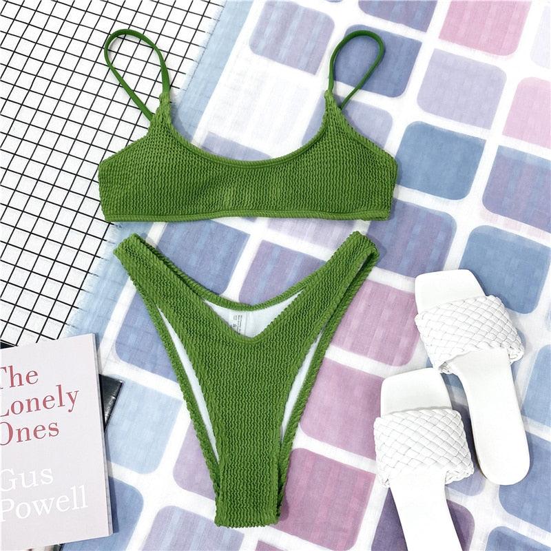 Elegant One-Shoulder Bikini Set for Women
