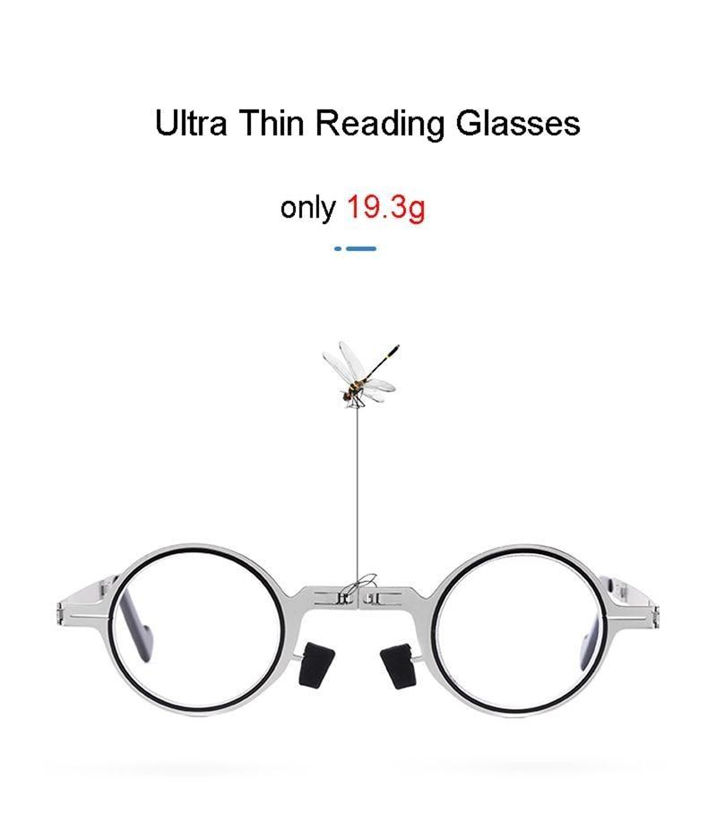 Lunettes de lecture rondes en métal pliables avec protection contre la lumière bleue