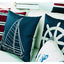 Nautical Shell Starfish Linen Pillow Cover - Navy Blue
