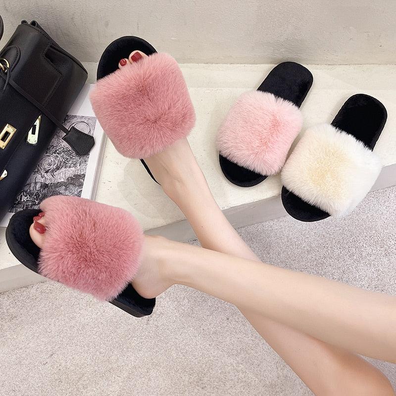 Cozy Faux Fur Slippers for Women - Soft and Stylish