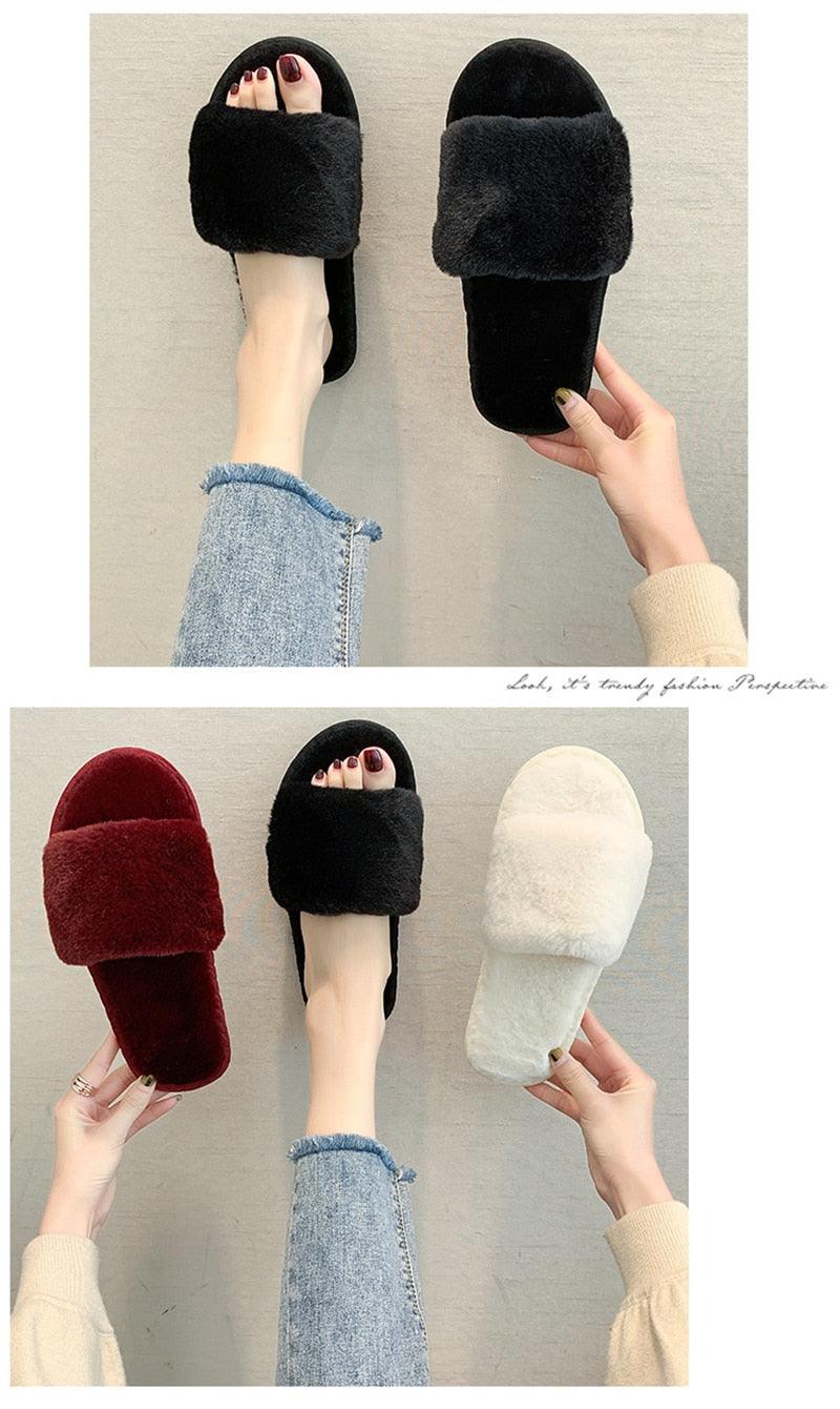 Cozy Faux Fur Slippers for Women - Soft and Stylish