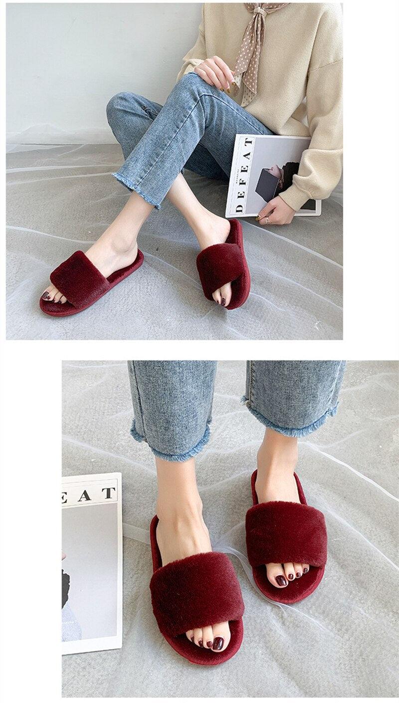 Cozy Faux Fur Slippers for Women - Soft and Stylish