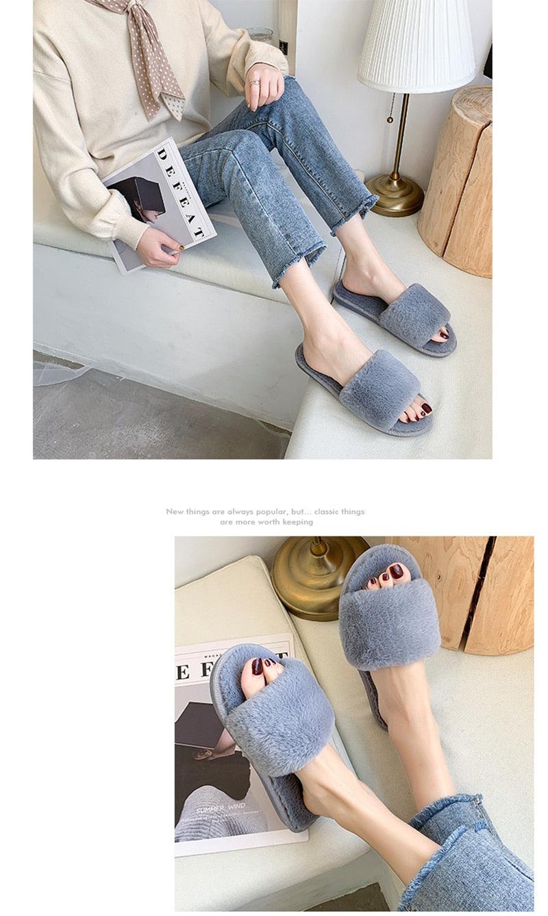 Cozy Faux Fur Slippers for Women - Soft and Stylish