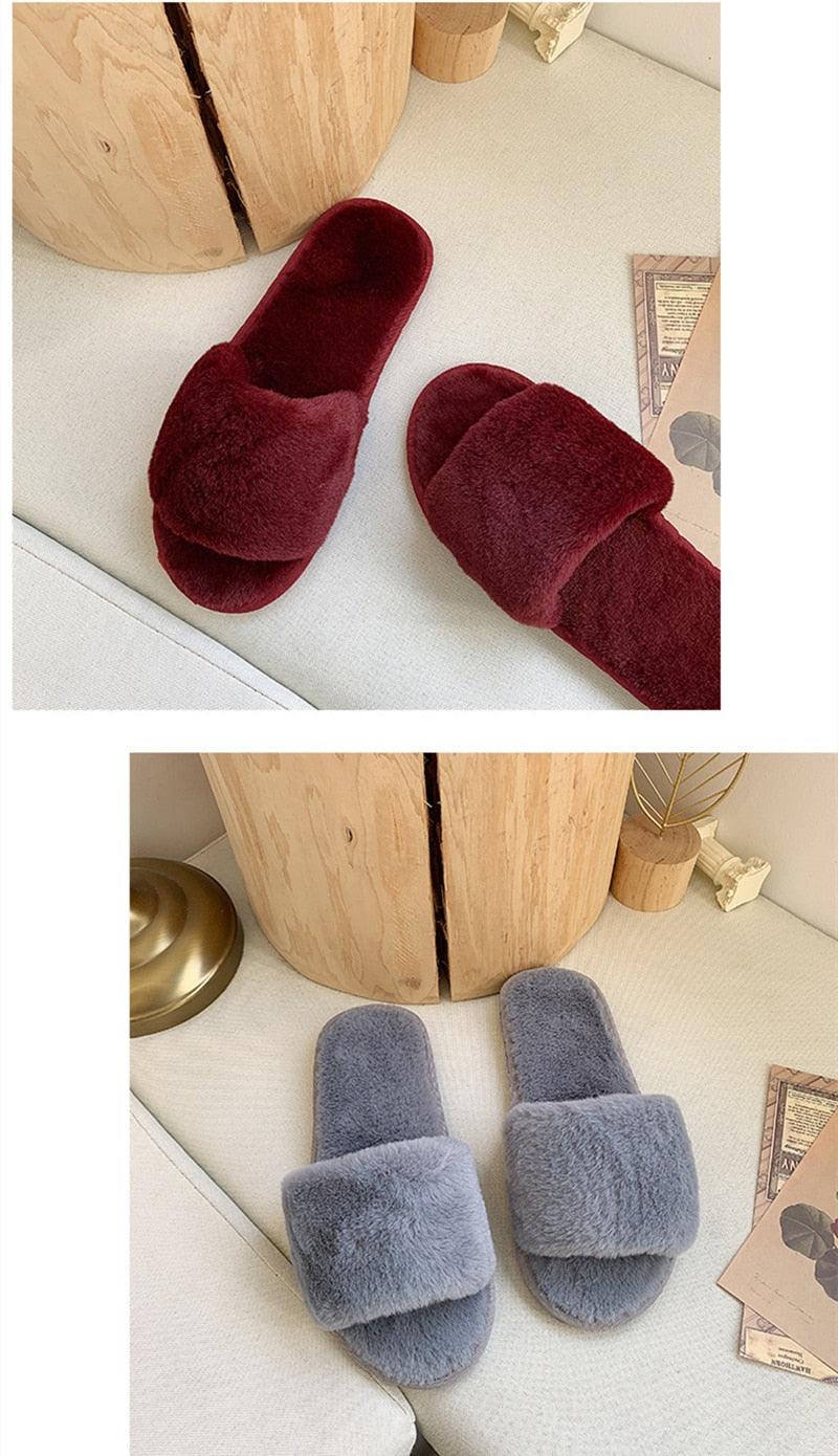 Cozy Faux Fur Slippers for Women - Soft and Stylish