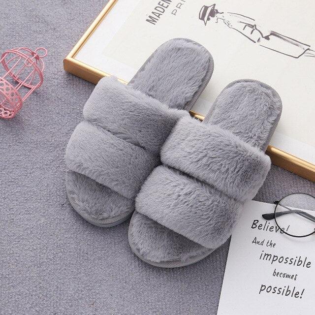 Cozy Faux Fur Slippers for Women - Soft and Stylish