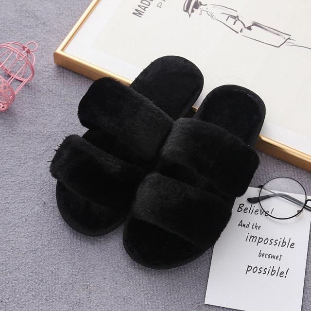 Cozy Faux Fur Slippers for Women - Soft and Stylish